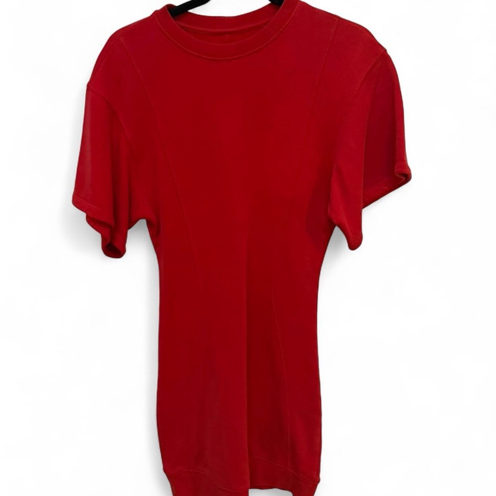 For Days Luxury Organic Cotton Red Sweater Mini Dress Date Night Size Small